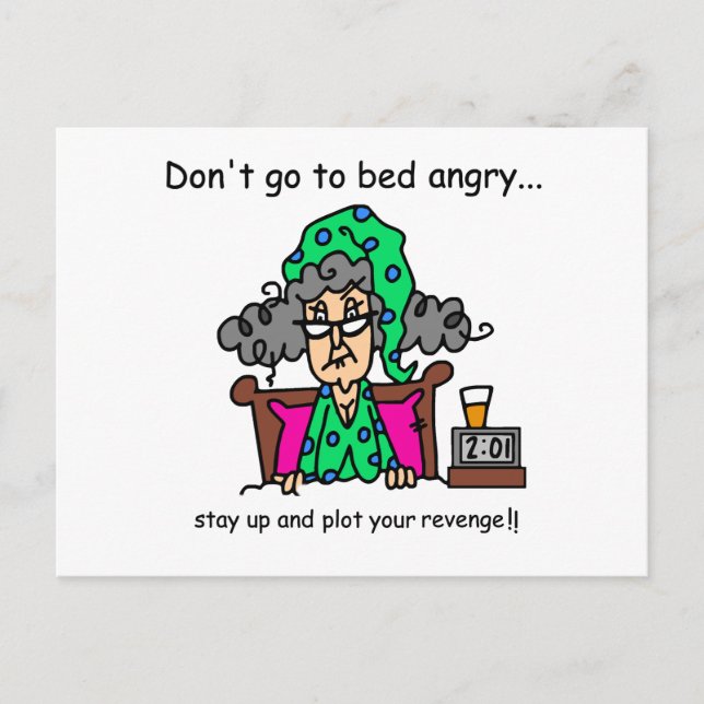 Carte Postale Humour heure du coucher (Devant)