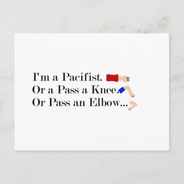 Carte Postale Humour pacifiste mixed martial art (Devant)