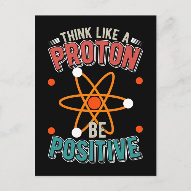 Carte Postale Humour scientifique sur les protons Physicien Nerd (Devant)