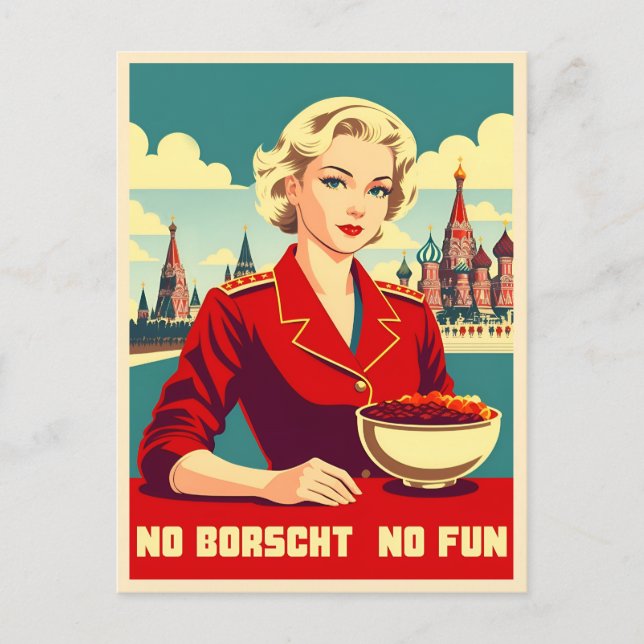 Carte Postale Humour Vintage Voyage URSS Guerre froide Humour (Devant)