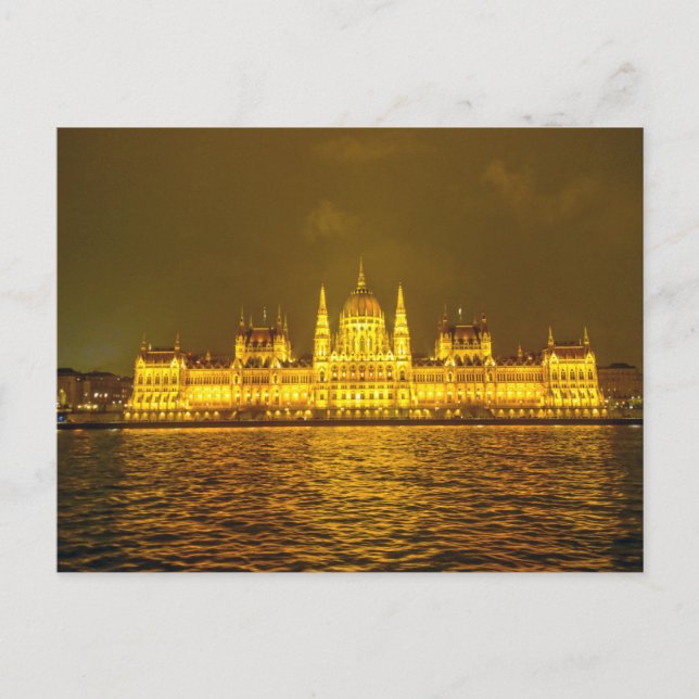 Carte Postale Hungarian Parliament, Budapest, Hungary at Night (Devant)