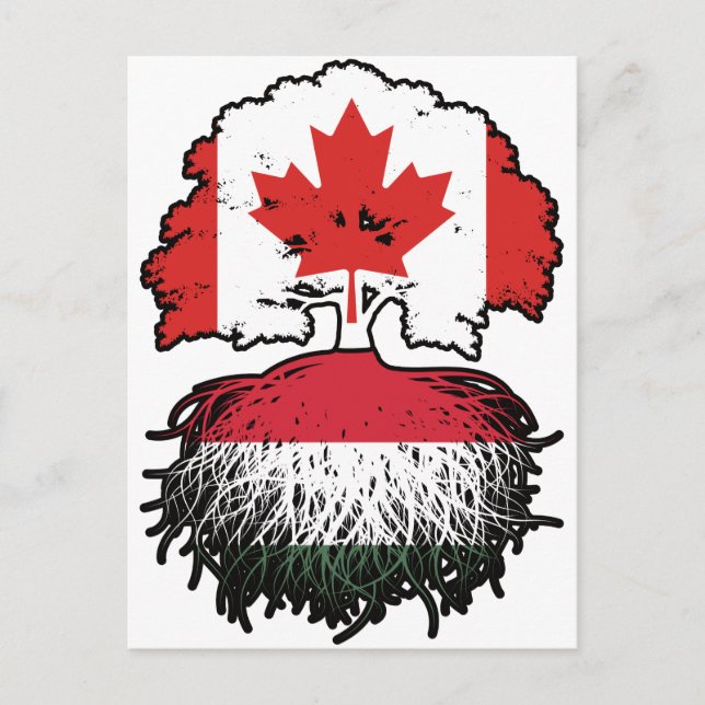 Carte Postale Hungary Affarian Canadian Canada Tree Roots Flag (Devant)