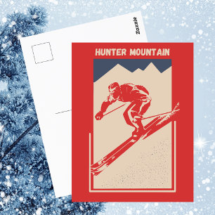 Carte Postale Hunter Mountain New York Ski Retro Vintage
