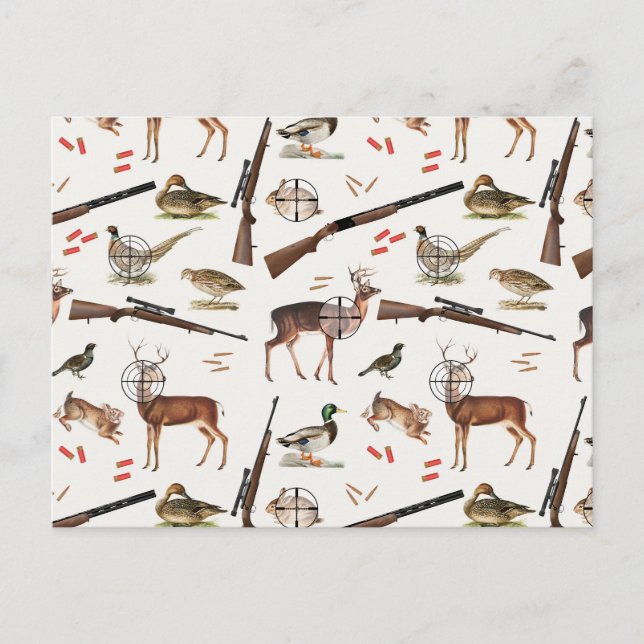 Carte Postale Hunting Wildlife Outdoorsman Pattern (Devant)
