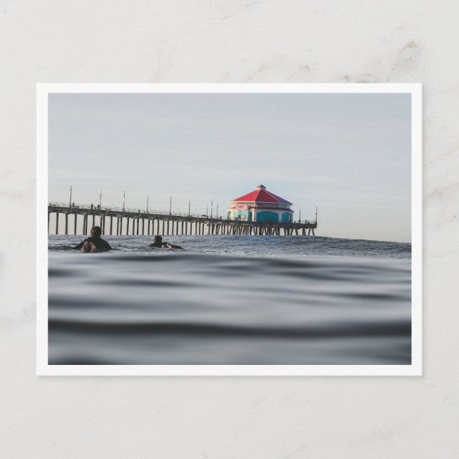Carte Postale Huntington Beach Pier Surfers at Ruby's Photo (Devant)