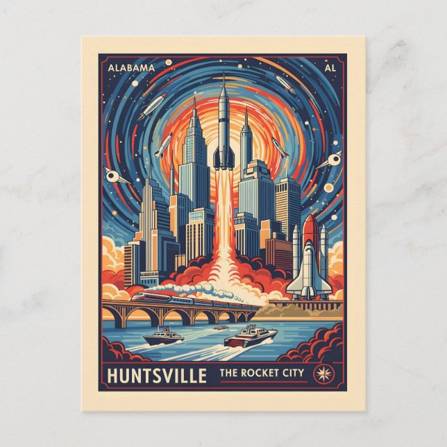 Carte Postale Huntsville Alabama Rocket City Futuristic Space (Devant)