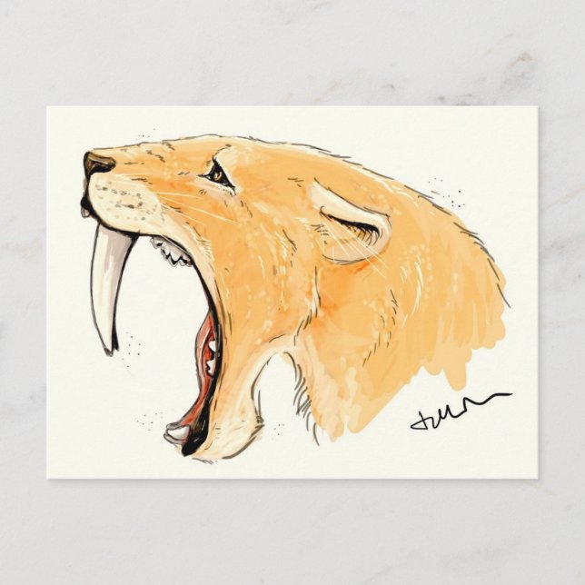 Carte Postale Hurlement de Smilodon (Devant)