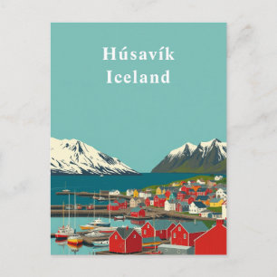 Carte Postale Húsavík, Islande Art de la ville