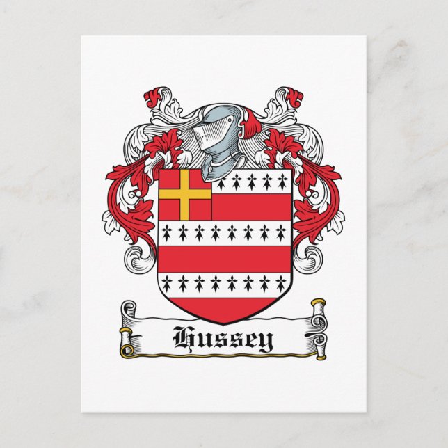 Carte Postale Hussey Family Crest (Devant)