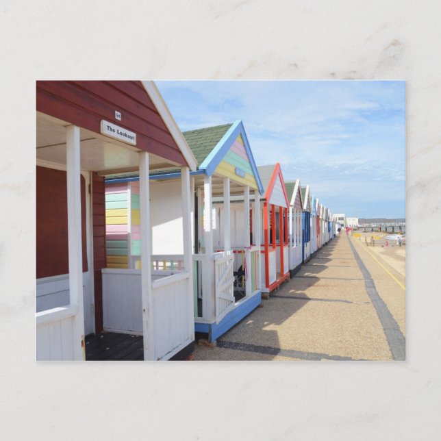 Carte Postale Huttes colorées de plage (Devant)