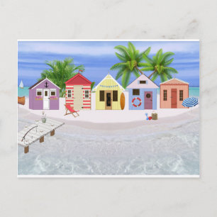 CARTE POSTALE HUTTES DE PLAGE