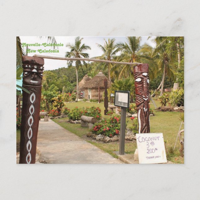 Carte Postale Huttes traditionnelles, île de Lifou, (Devant)