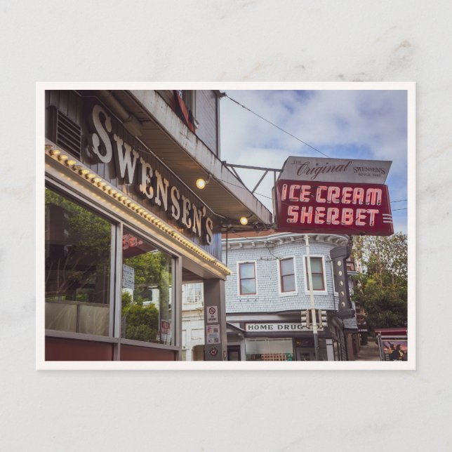 Carte Postale Hyde Street San Francisco Ice Cream Shop Sign (Devant)