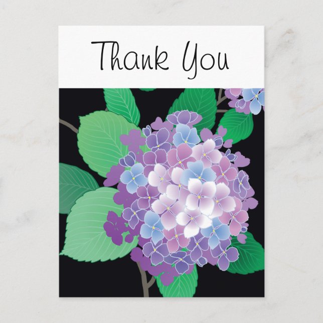 Carte Postale Hydrangea Art Floral Japonais (Devant)