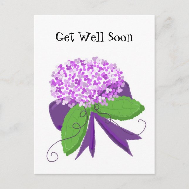 Carte Postale Hydrangea Bon rétablissement (Devant)
