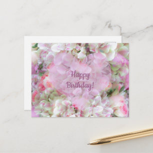 Carte Postale Hydrangea et Roses - Bouquet Vintage à l'Huile    