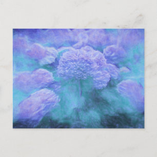 Carte Postale Hydrangea Floral Chic Purple Turquoise Vintage