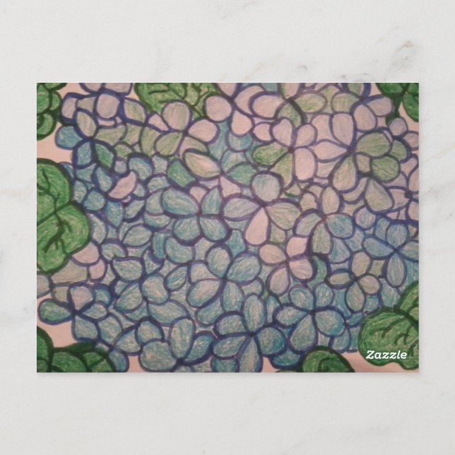 Carte Postale Hydrangées bleues 1 (Dos)