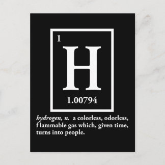 Carte Postale hydrogène - un gaz qui se transforme en humain