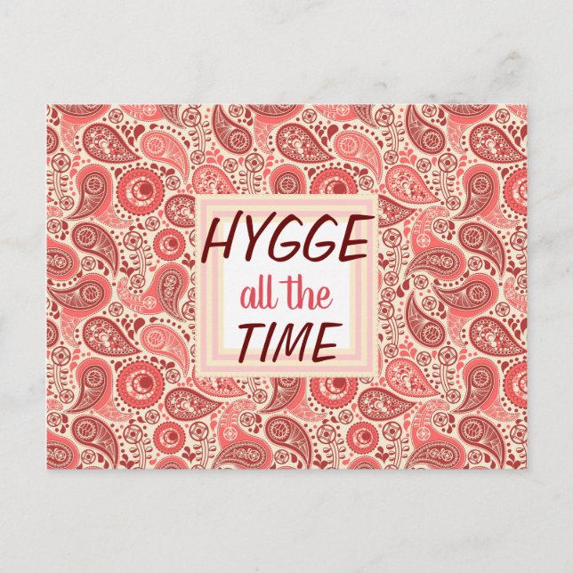 Carte Postale HYGGE tout le temps Cosy Rose Paisley (Devant)
