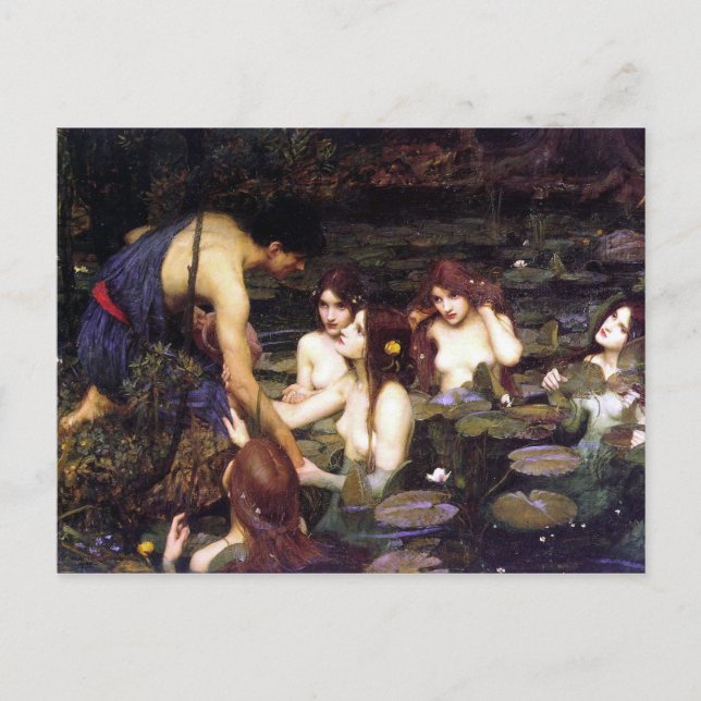 Carte Postale Hylas et les Nymphes, par John William Waterhouse (Devant)