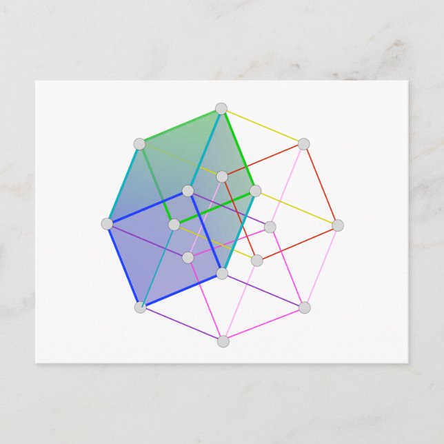 Carte Postale Hyper Cube 2 — Science cool en 4D ! (Devant)