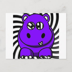 Carte Postale Hypno Hippo violet