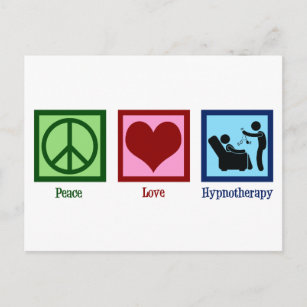 Carte Postale Hypnothérapeute Peace Love Hypnothérapie