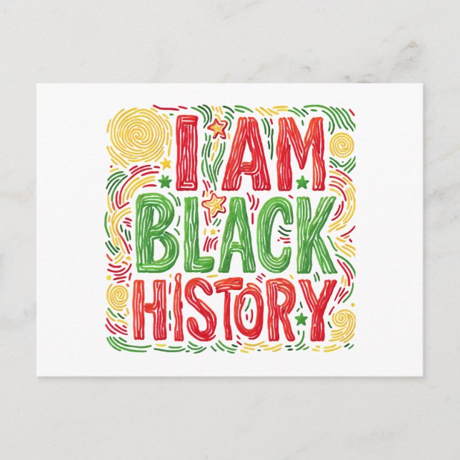 Carte Postale I Am Black History - Black Activisme (Devant)