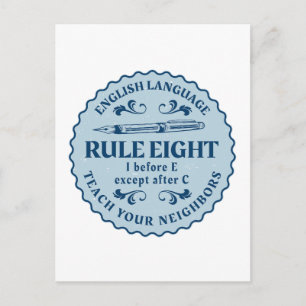 Carte Postale I avant E sauf après C Règle drôle