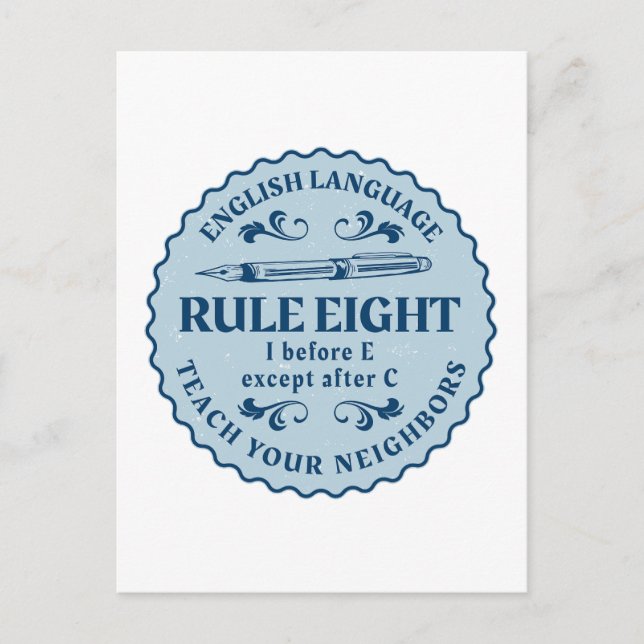 Carte Postale I avant E sauf après C Règle drôle (Devant)