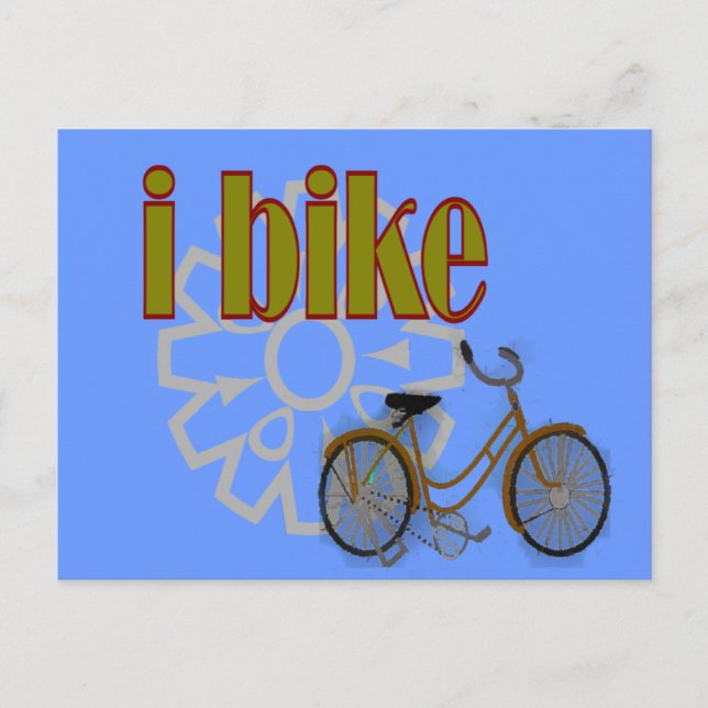 Carte Postale "i bike" GOLD VTT et conception de la pince (Devant)