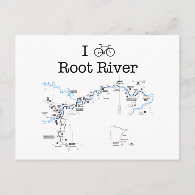 Carte Postale I Bike Root River (Devant)