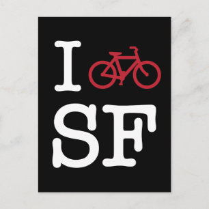 Carte Postale I bike SF (vélo SF personnalisé)