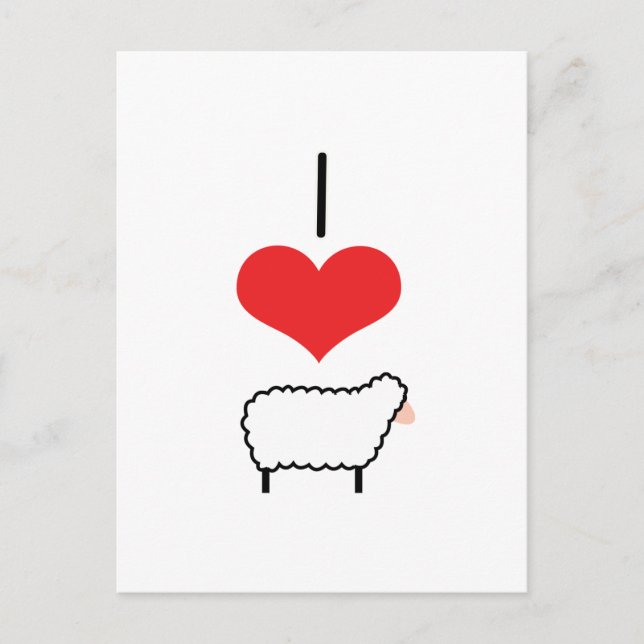 Carte Postale I Coeur (Amour) Mouton (Devant)