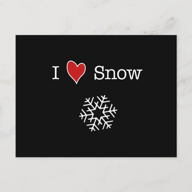 Carte Postale I (coeur) Neige (Devant)