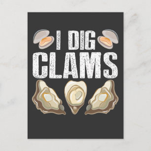 Carte Postale I Creg Clams Drôle Clamming Shell Raking Sea Food
