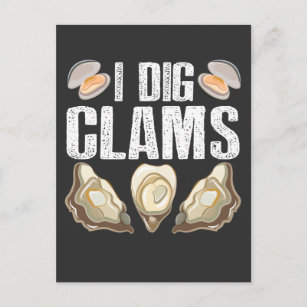 Carte Postale I Creg Clams Drôle Clamming Shell Raking Sea Food