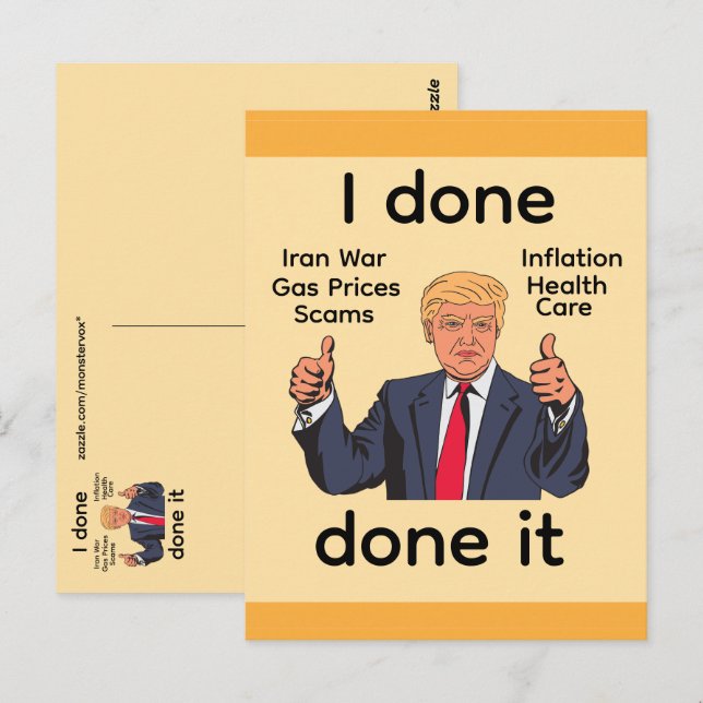 Carte postale I Done Done It (Devant / Derrière)