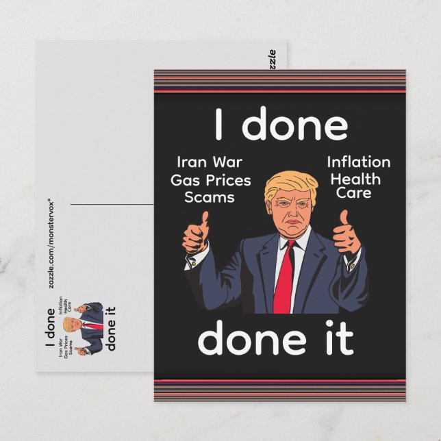 Carte postale I Done Done It (Devant / Derrière)