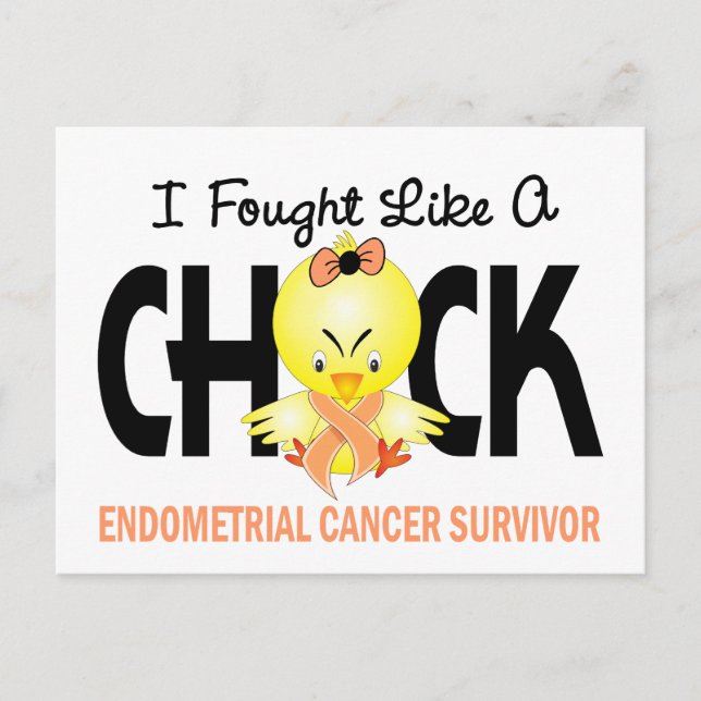 Carte Postale I Fought Like A Chick Endometrial Cancer Survivor (Devant)