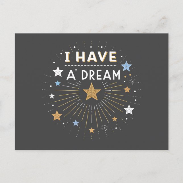 Carte Postale I Have a Dream Inspirational Starburst Art (Devant)