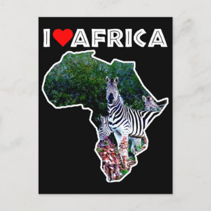 Carte Postale I Heart Africa Zebra Aloe