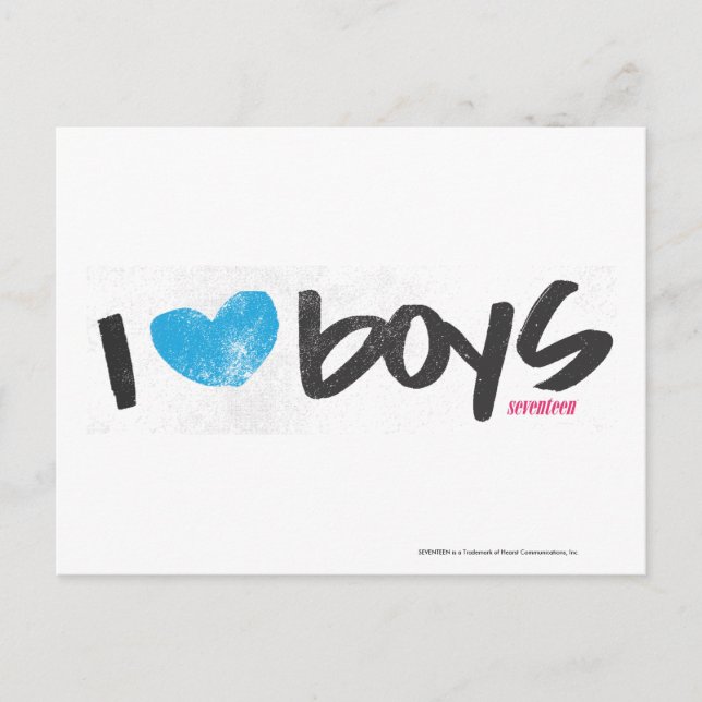 Carte Postale I Heart Boys Aqua (Devant)
