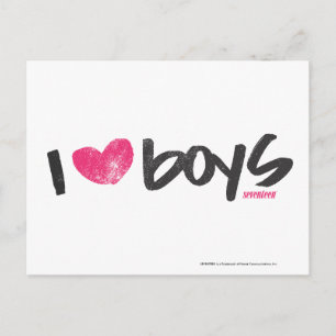 Carte Postale I Heart Boys Magenta
