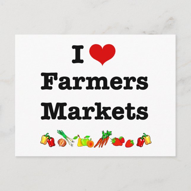 Carte Postale I Heart Farmers Marchés (Devant)