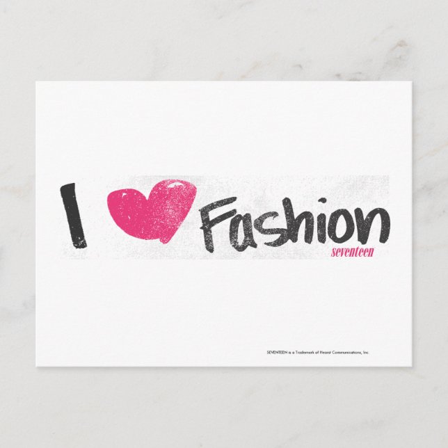Carte Postale I Heart Fashion Magenta (Devant)