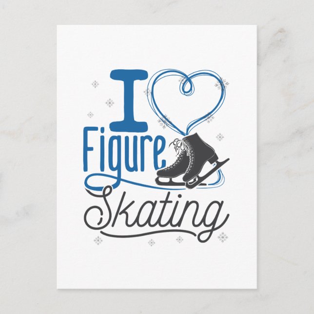 Carte Postale I Heart Figure Patinage (Devant)