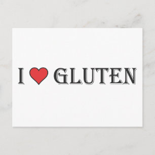 Carte Postale I Heart Gluten - Arrière - plan clair
