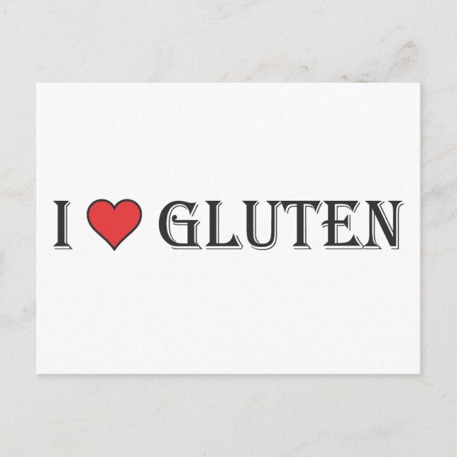 Carte Postale I Heart Gluten - Arrière - plan clair (Devant)